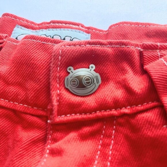 DIGITS 238 ROBO DENIM MEN'S ORANGE BAGGY STREETWEAR WIDE LEG JEANS - XS - Picture 7 of 12